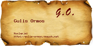 Gulis Ormos névjegykártya